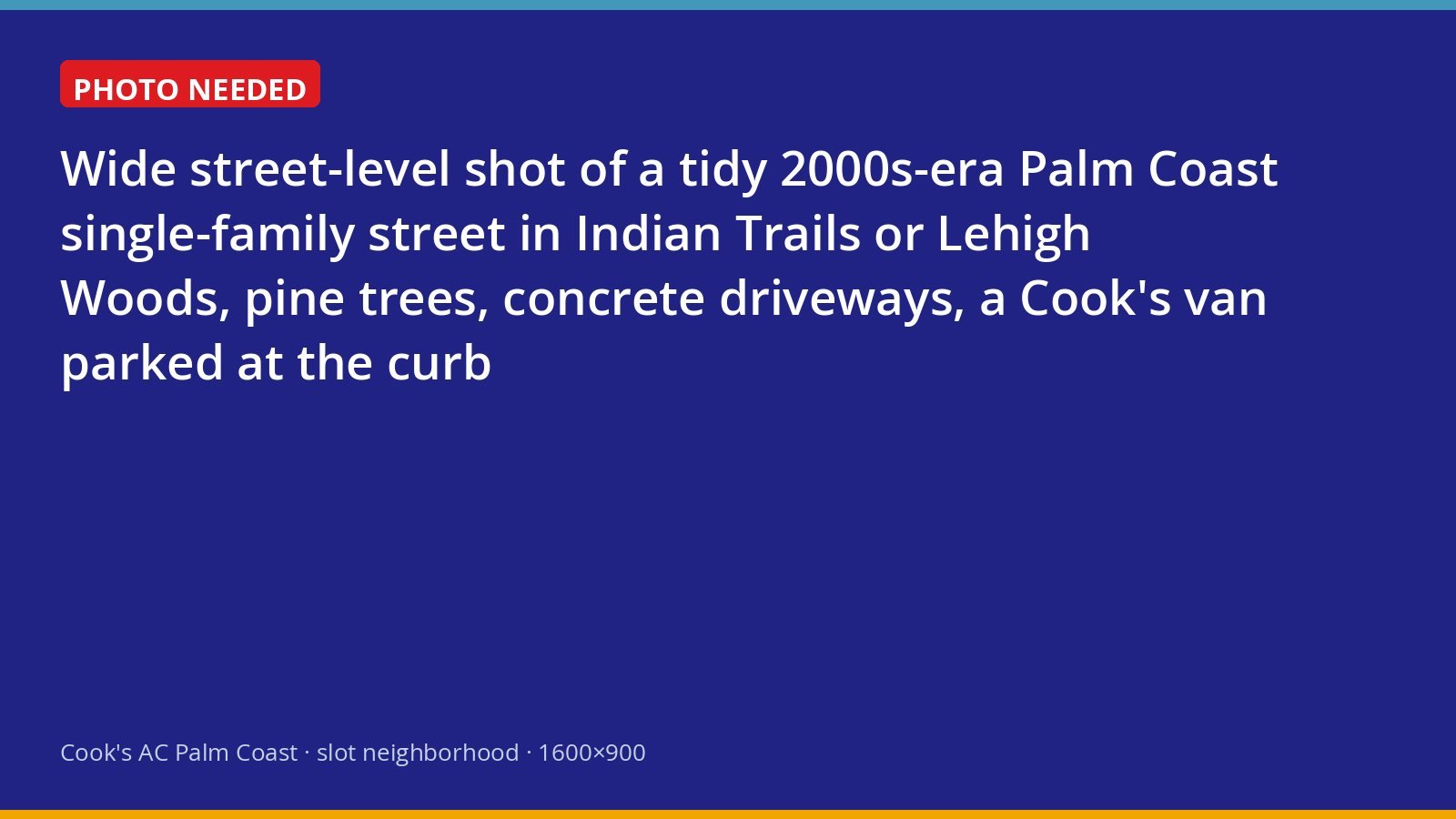 Cook's service van parked on a residential street in Palm Coast