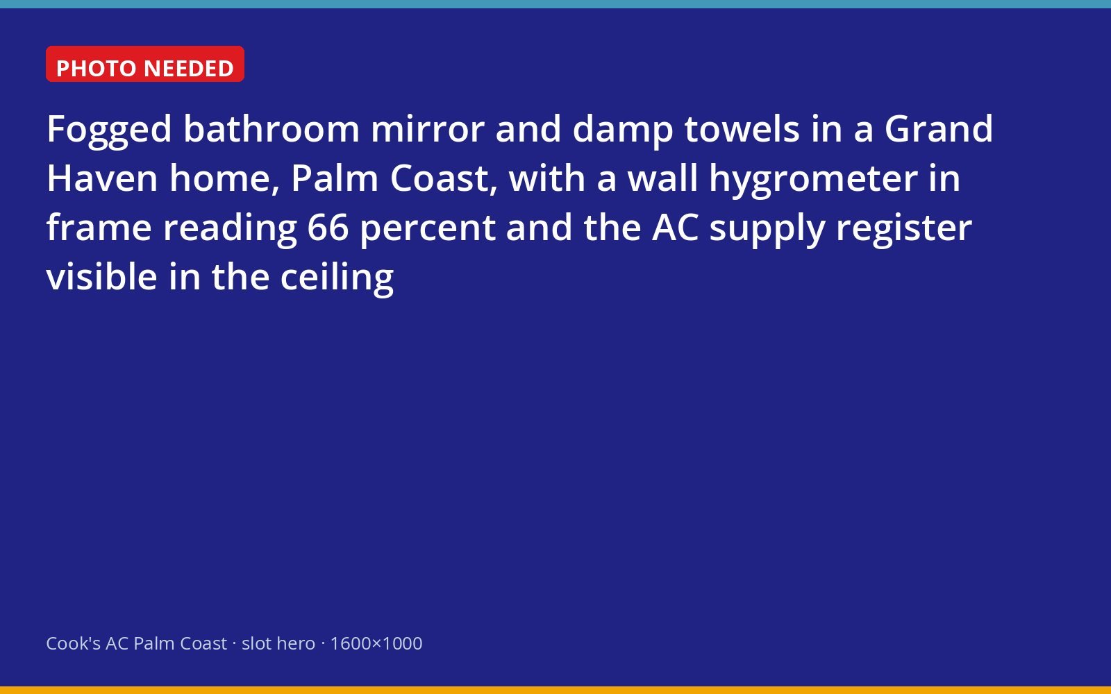 Humid bathroom in a Palm Coast home with a hygrometer showing 66 percent indoor humidity