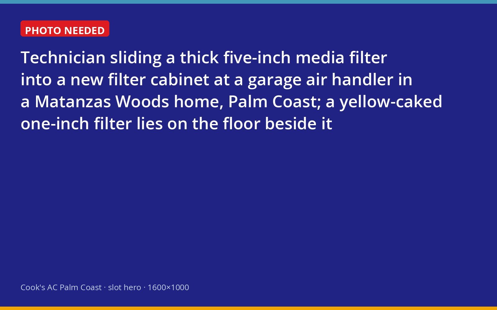 Technician installing a deep media filter in a Palm Coast air handler next to a pollen-clogged old filter