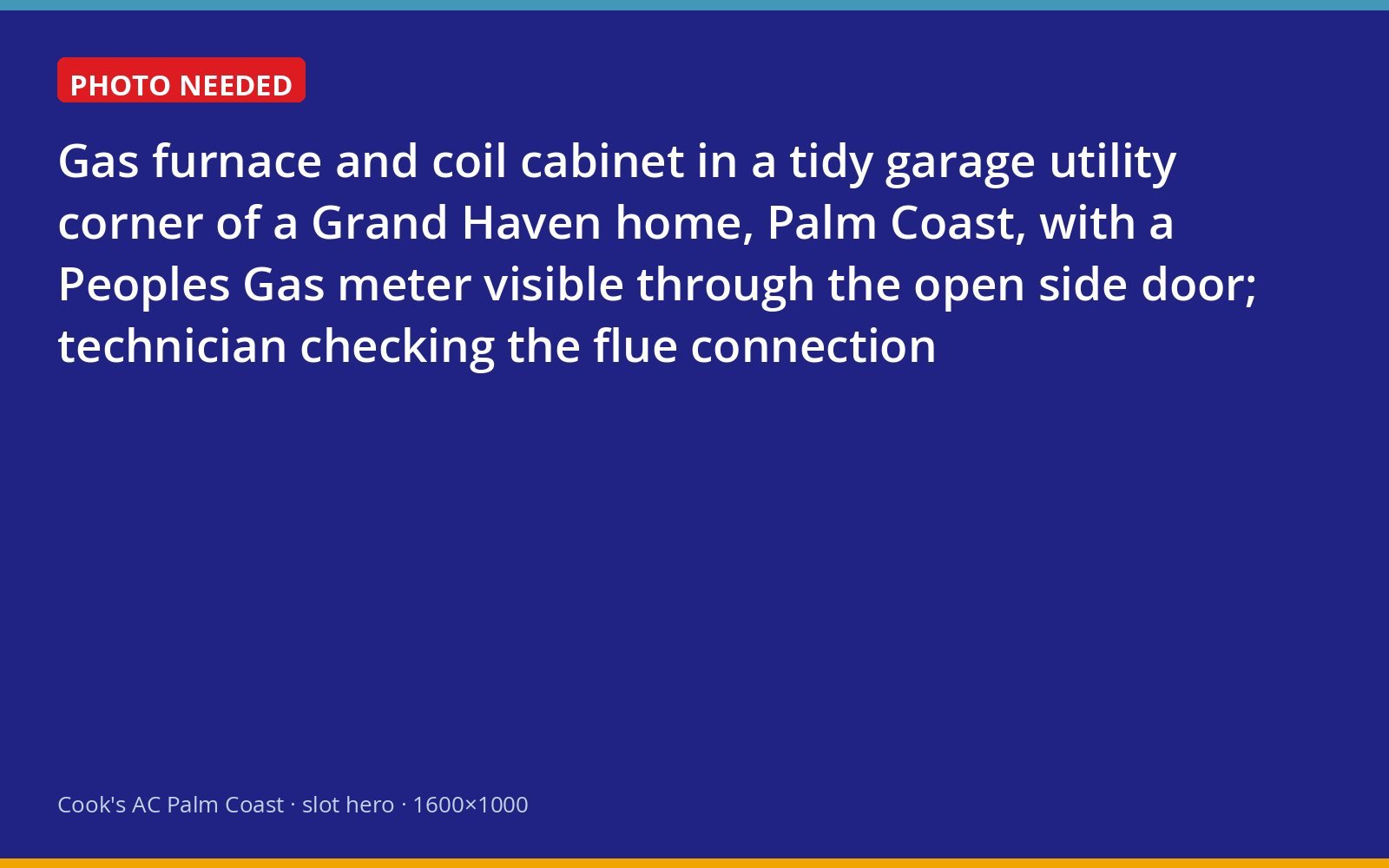 Technician inspecting a gas furnace installed in the garage of a Palm Coast home