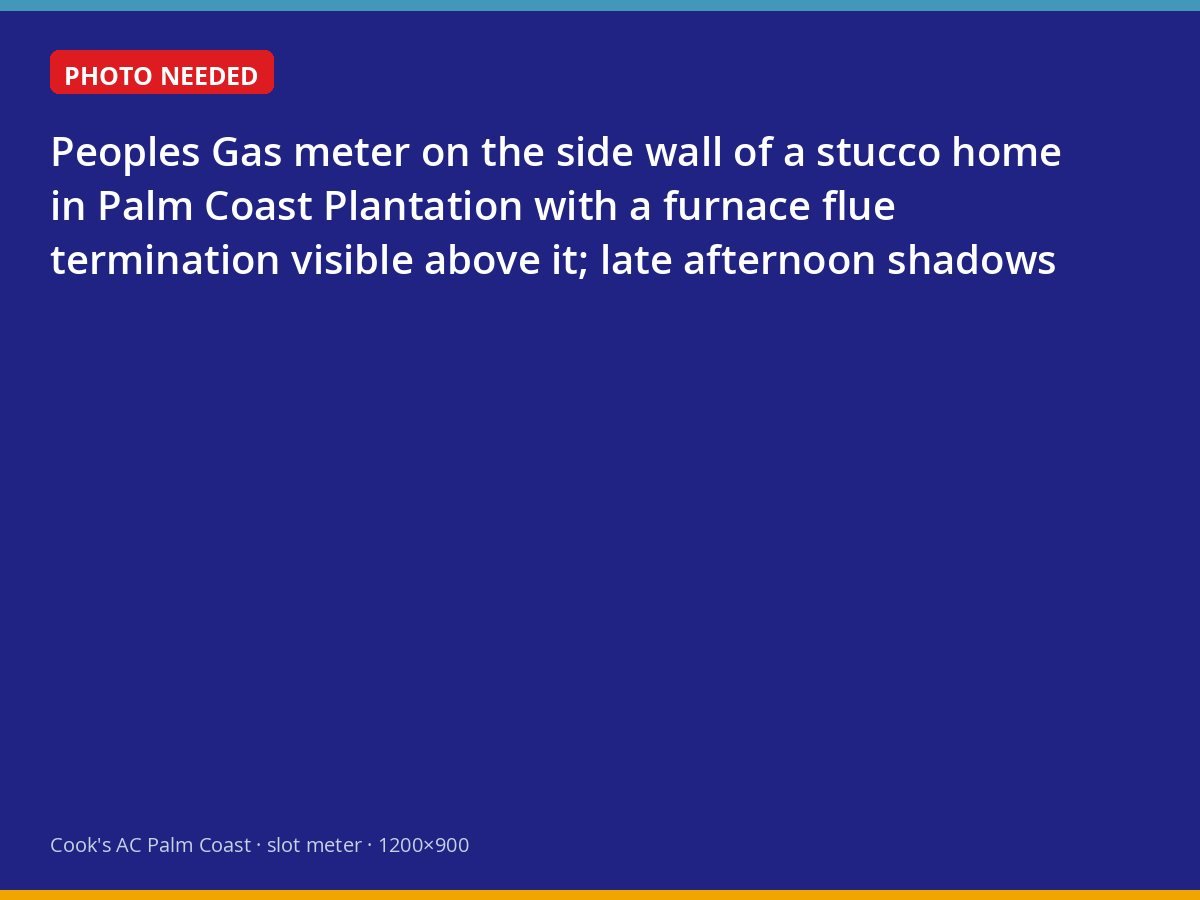 Natural gas meter and furnace flue on the exterior wall of a Palm Coast home