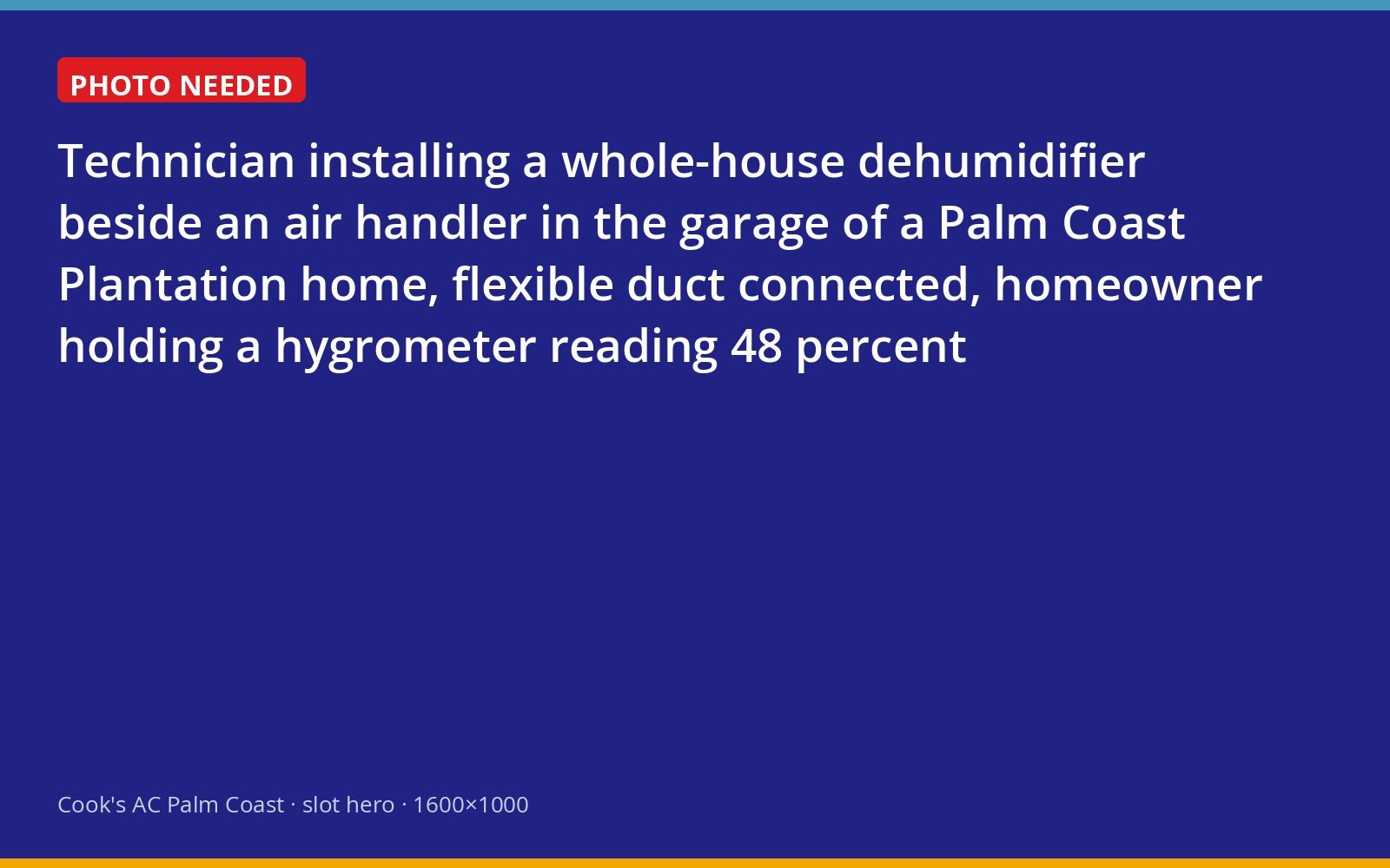 Technician connecting a whole-house dehumidifier to an air handler in a Palm Coast garage