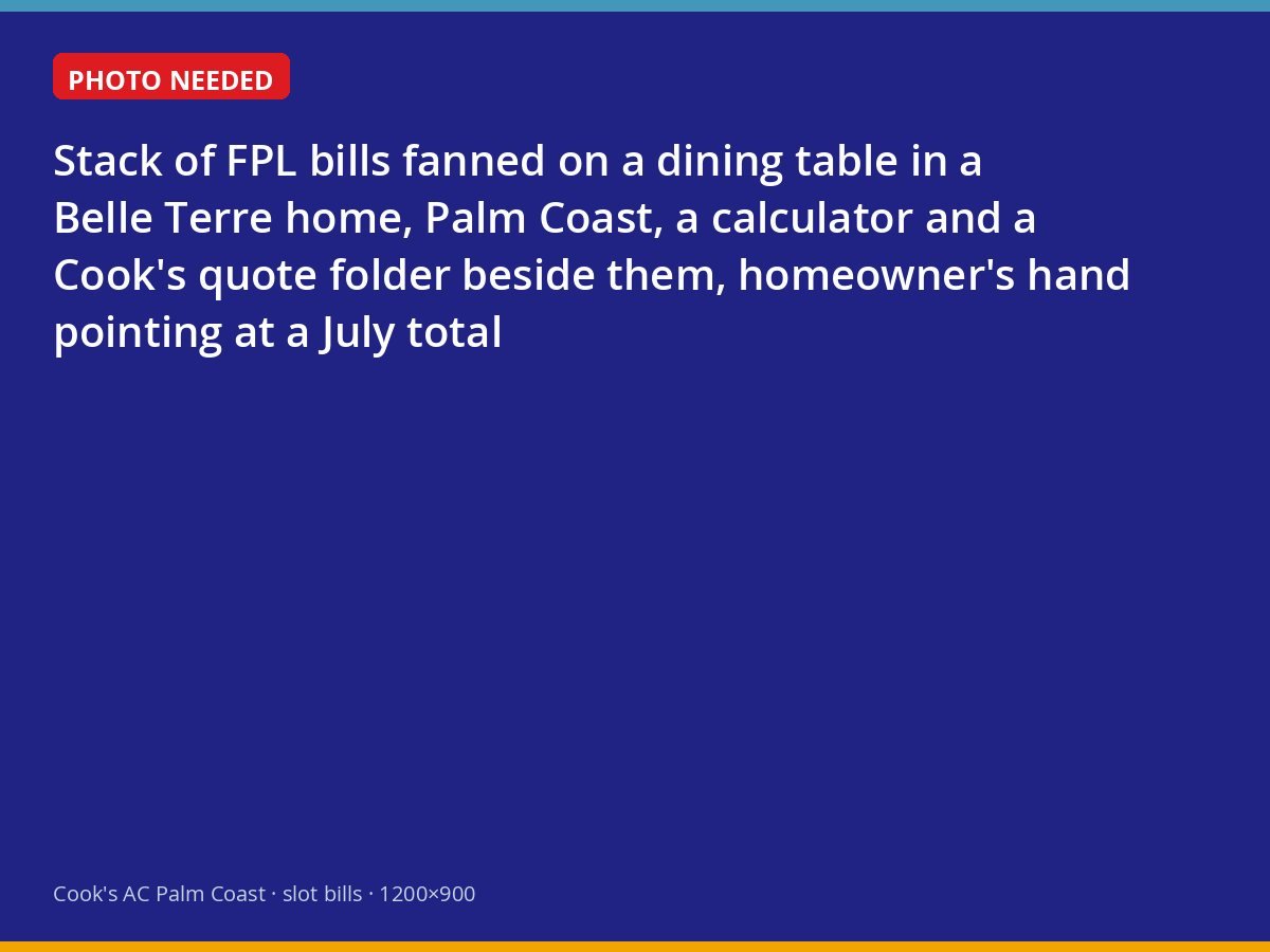 Homeowner comparing FPL electric bills with a system quote at a Palm Coast dining table