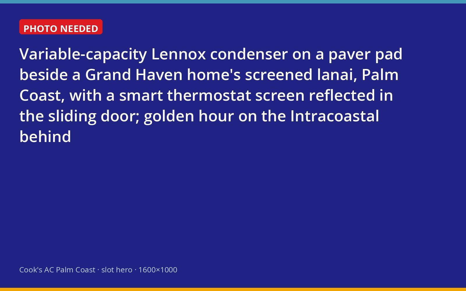 Top-tier Lennox outdoor unit beside a lanai at an Intracoastal home in Palm Coast