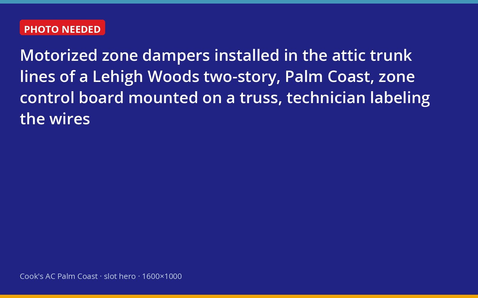 Zone dampers and control board installed in the attic ductwork of a Palm Coast two-story home