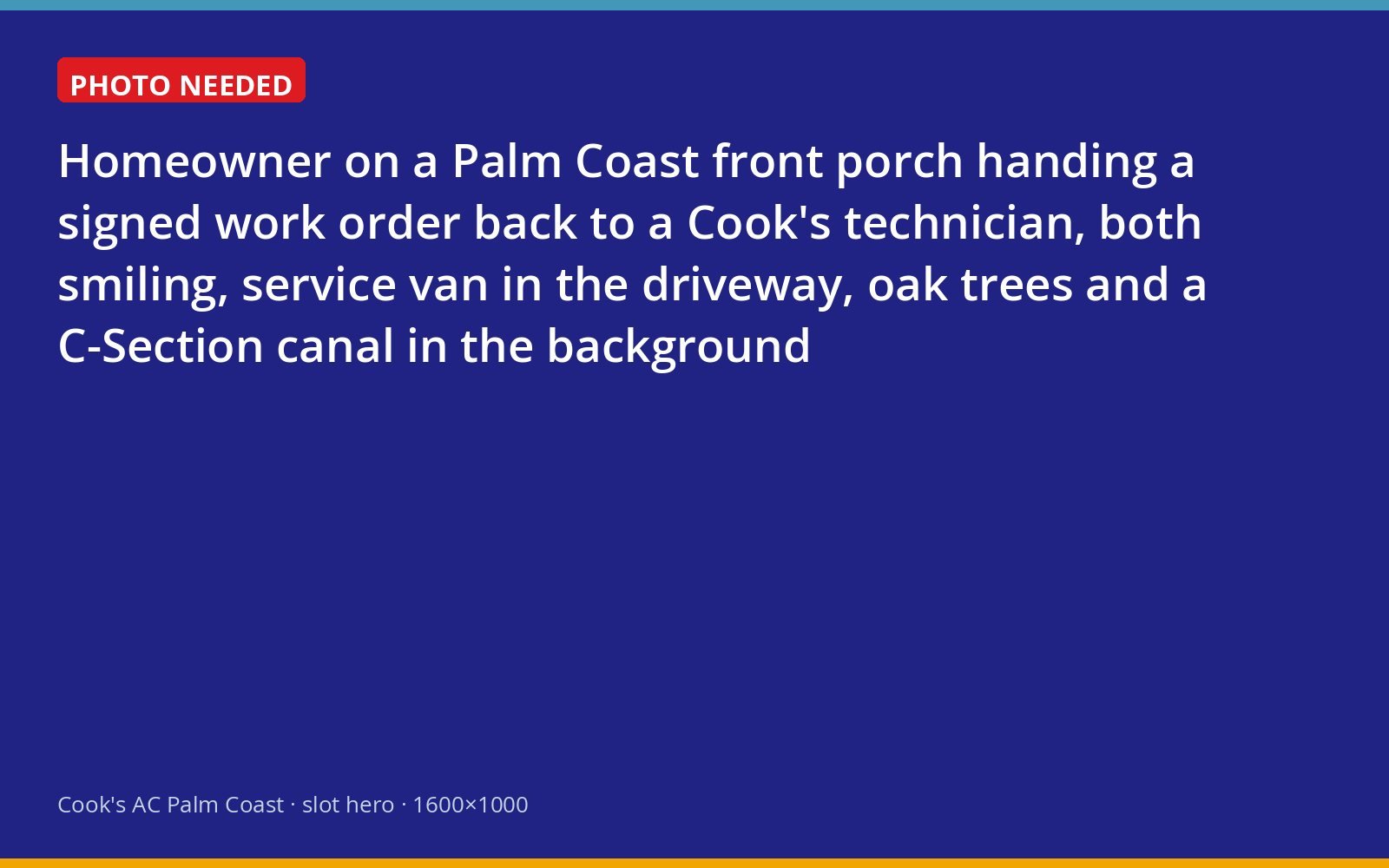Palm Coast homeowner finishing a service visit with a Cook's technician