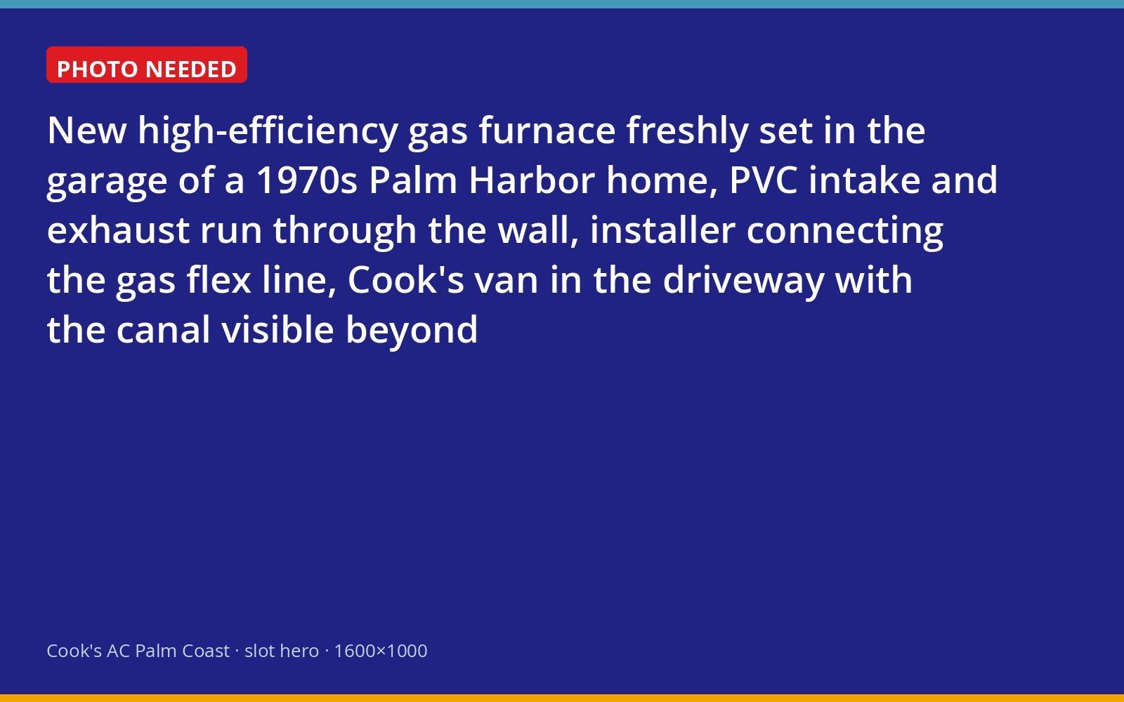 New gas furnace installed in the garage of a Palm Harbor canal home in Palm Coast