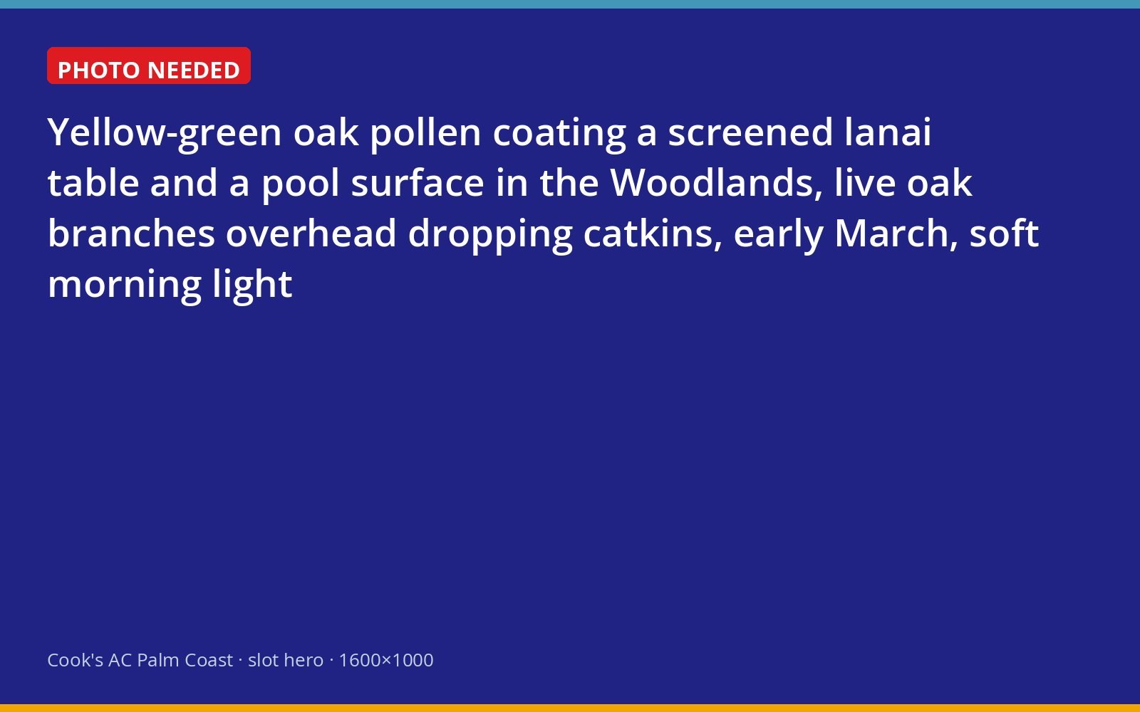Oak pollen coating a lanai table and pool in the Woodlands section of Palm Coast in early spring