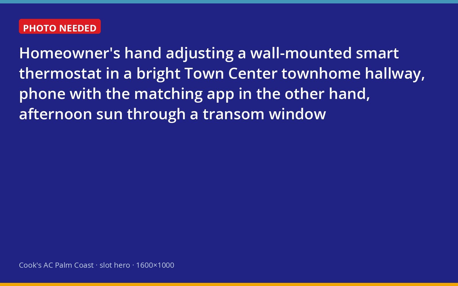 Smart thermostat being adjusted on the wall of a Palm Coast townhome, with the companion app open on a phone